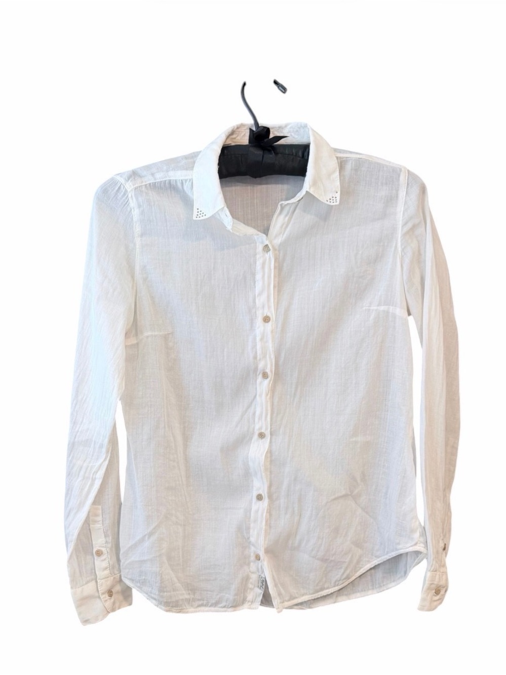 Zara White Button-Down Cotton Shirt